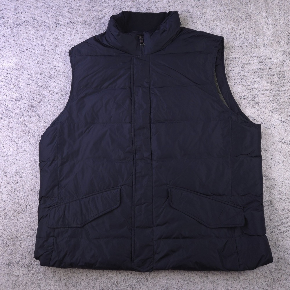 Banana Republic Down Vest Mens XXL Quilted Insulated Full Zip Black Pockets